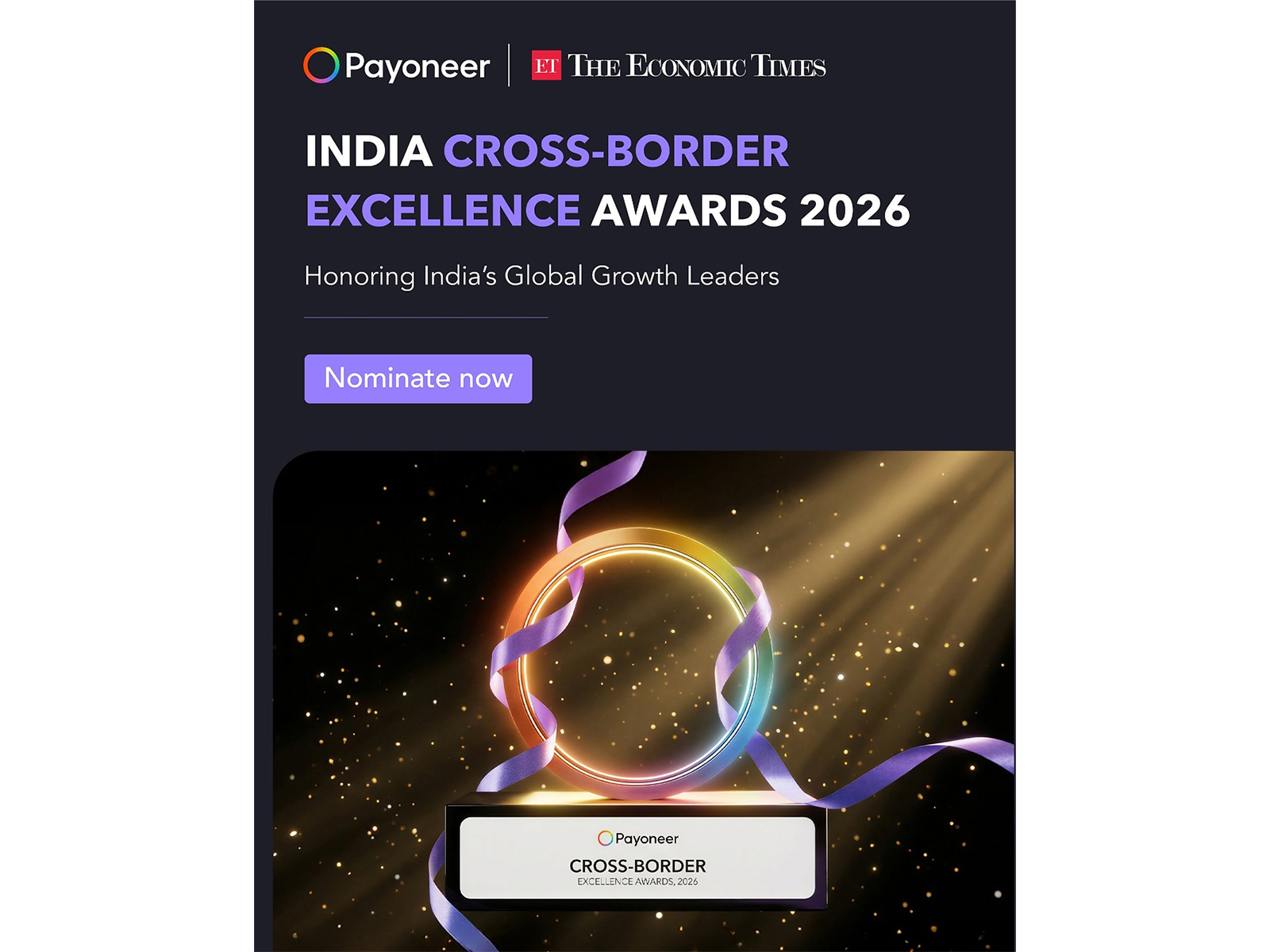 Payoneer India Cross-Border Excellence Awards 2026