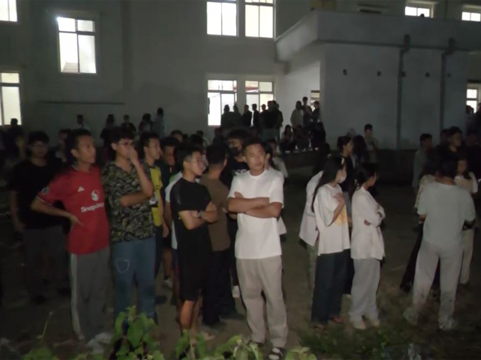 People gathered at the mortuary of the Jawaharlal Institute of Medical Sciences (JNIMS) in Imphal (Photo/ANI)