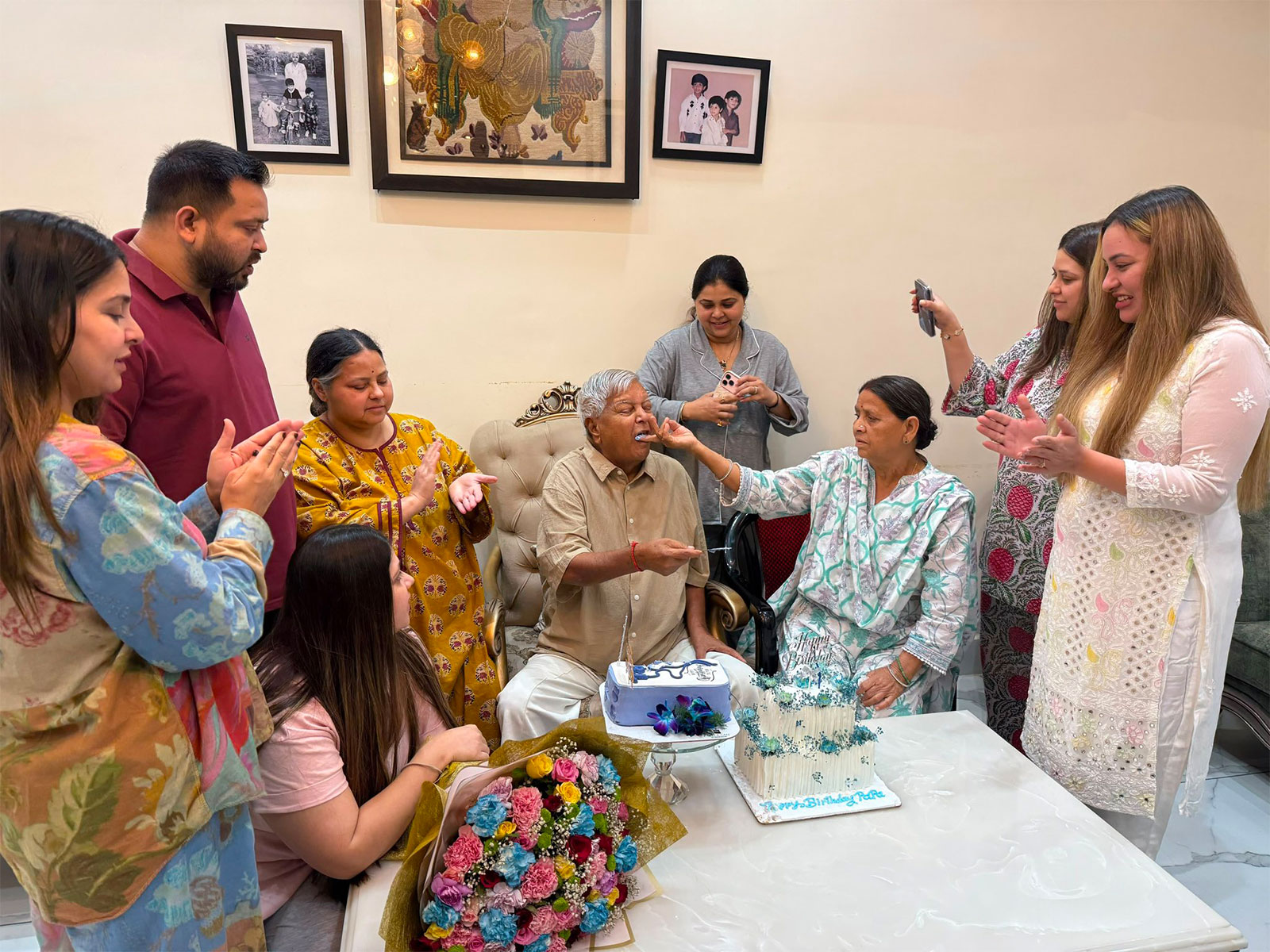 Tejashwi Yadav shares images of Lalu Yadav birthday celebration (Photo: @yadavtejashwi/X)