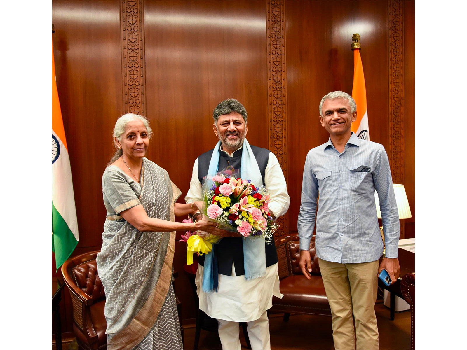 Karnataka Chief Minister DK Shivakumar meets Union Finance Minister Nirmala Sitharaman (Photo/X/@nsitharamanoffc)