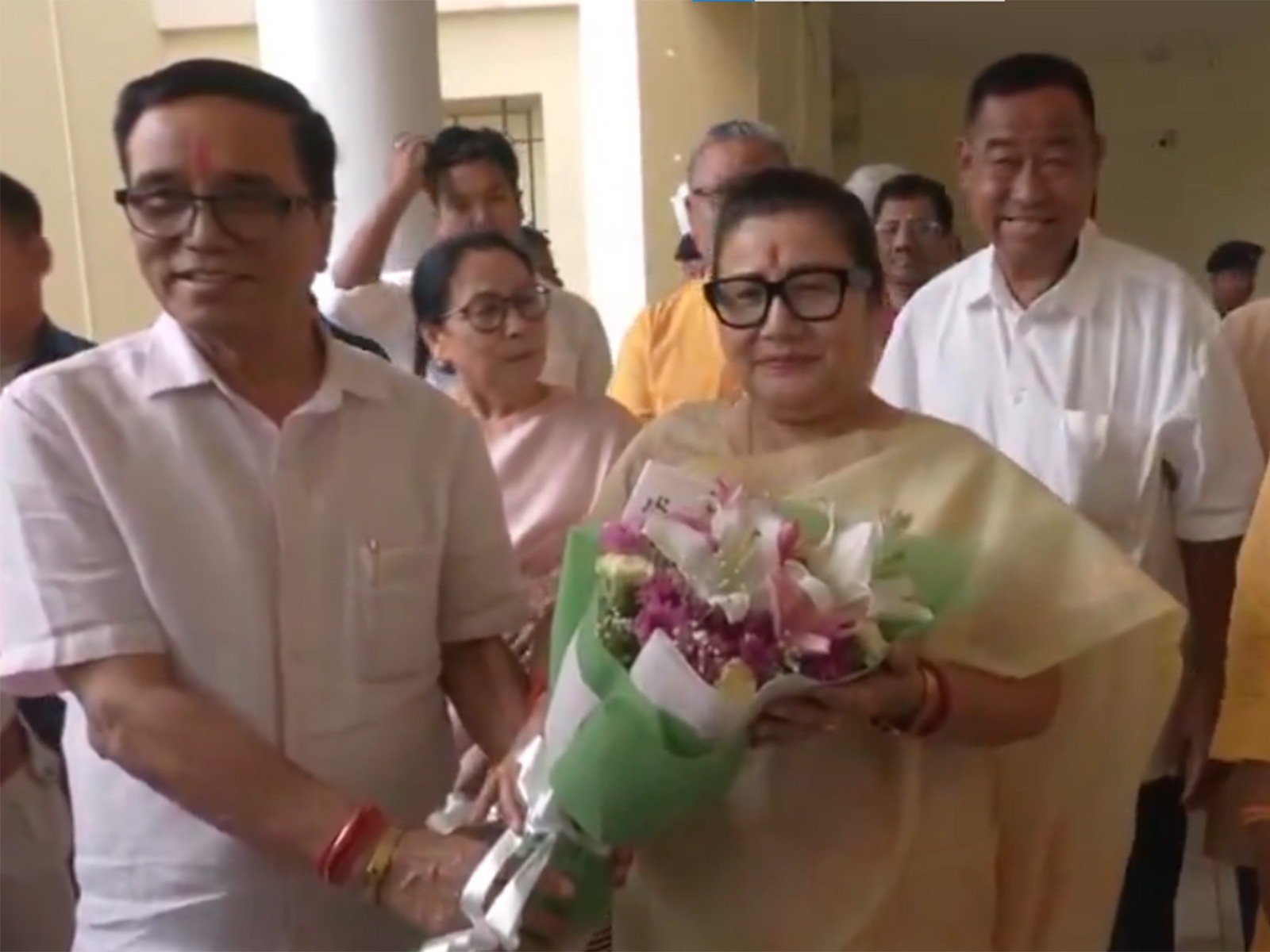 Manipur BJP President Adhikarimayum Sharda Devi (Photo/ANI)