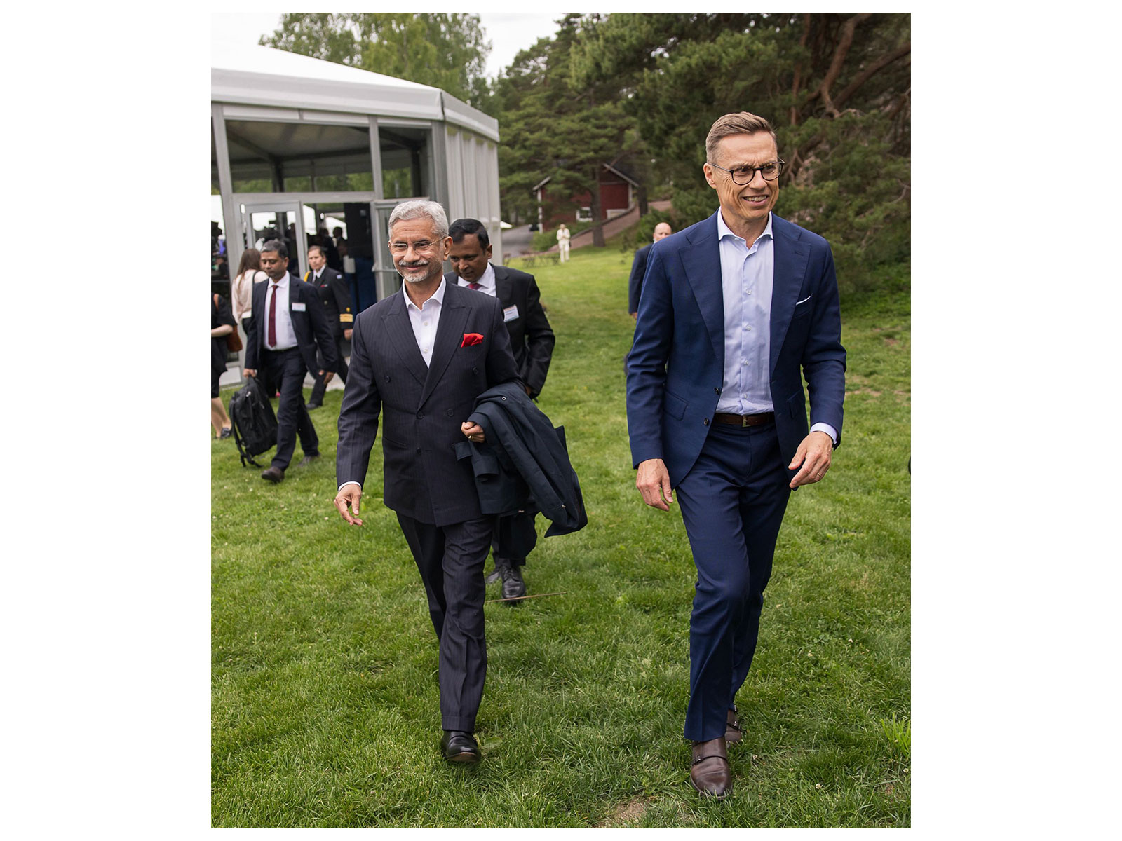External Affairs Minister S Jaishankar with Finnish President Alexander Stubb. (Photo: X/@alexstubb)