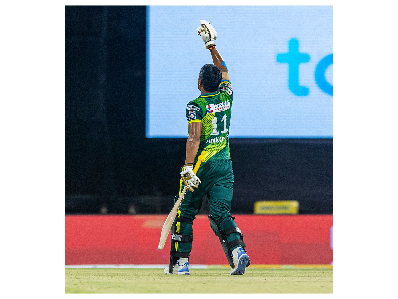 Ankush Singh of Chambal Ghariyals in MPL T20. (Photo: MPL T20)