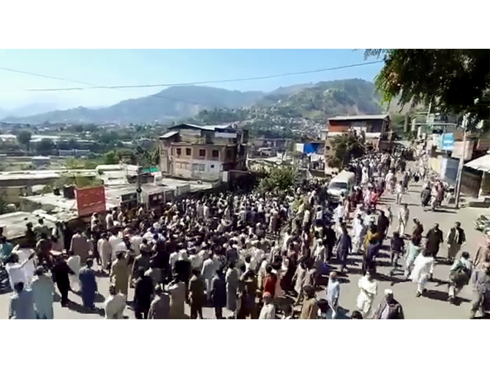Thousands of people protest in Pakistan-occupied Jammu and Kashmir. (Photo/ANI)
