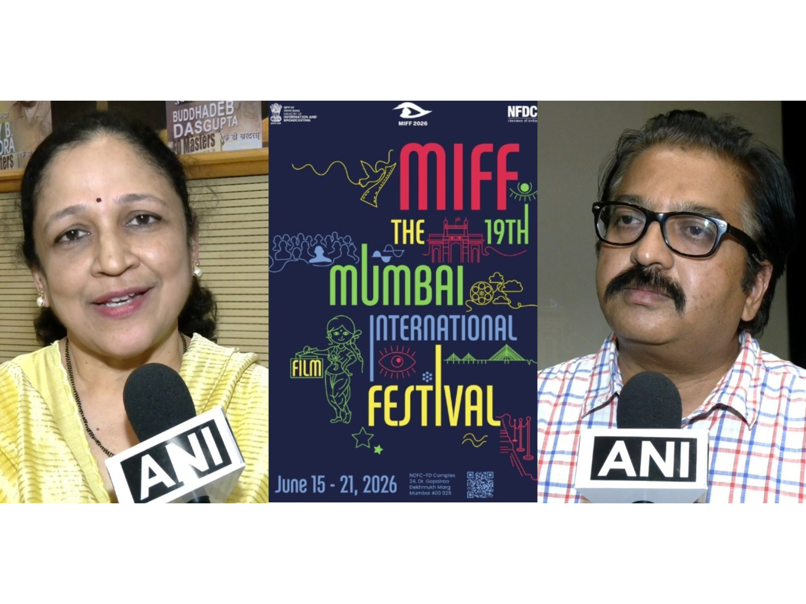 MFSCDCL Managing Director Swati Patil (Photo/ANI), MIFF Poster (Photo/PIB) and NFDC MD Prakash Magdum (Photo/ANI)