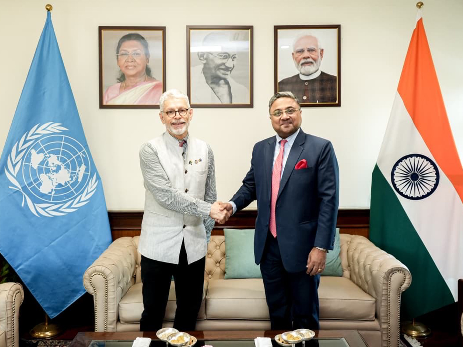 MEA Secretary George receives credentials from Dr Yvan Hutin as WHO Country Representative to India (Photo/X@MEAIndia)