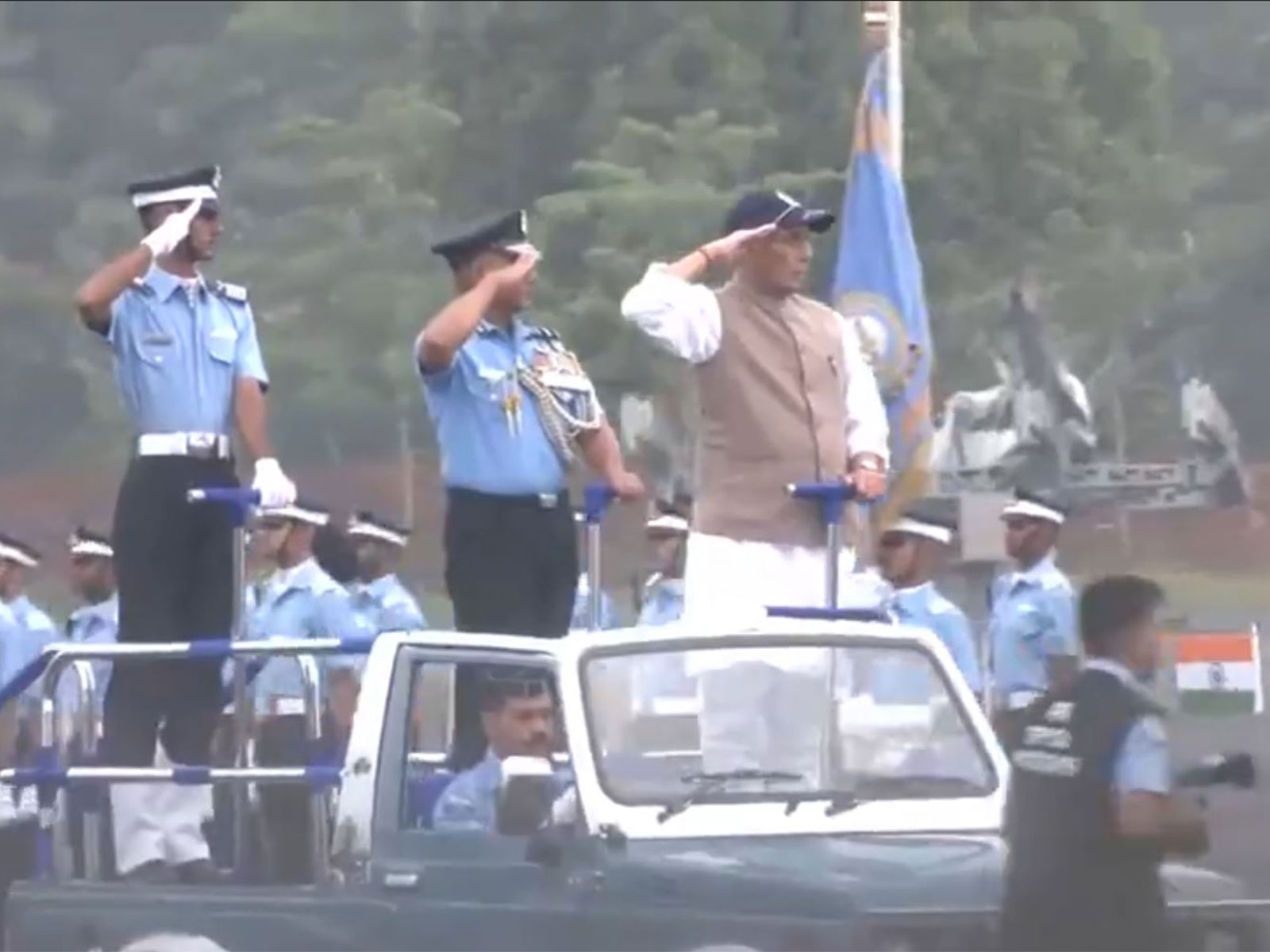 Defence Minister Rajnath Singh at the Air Force Academy (Photo/ANI)