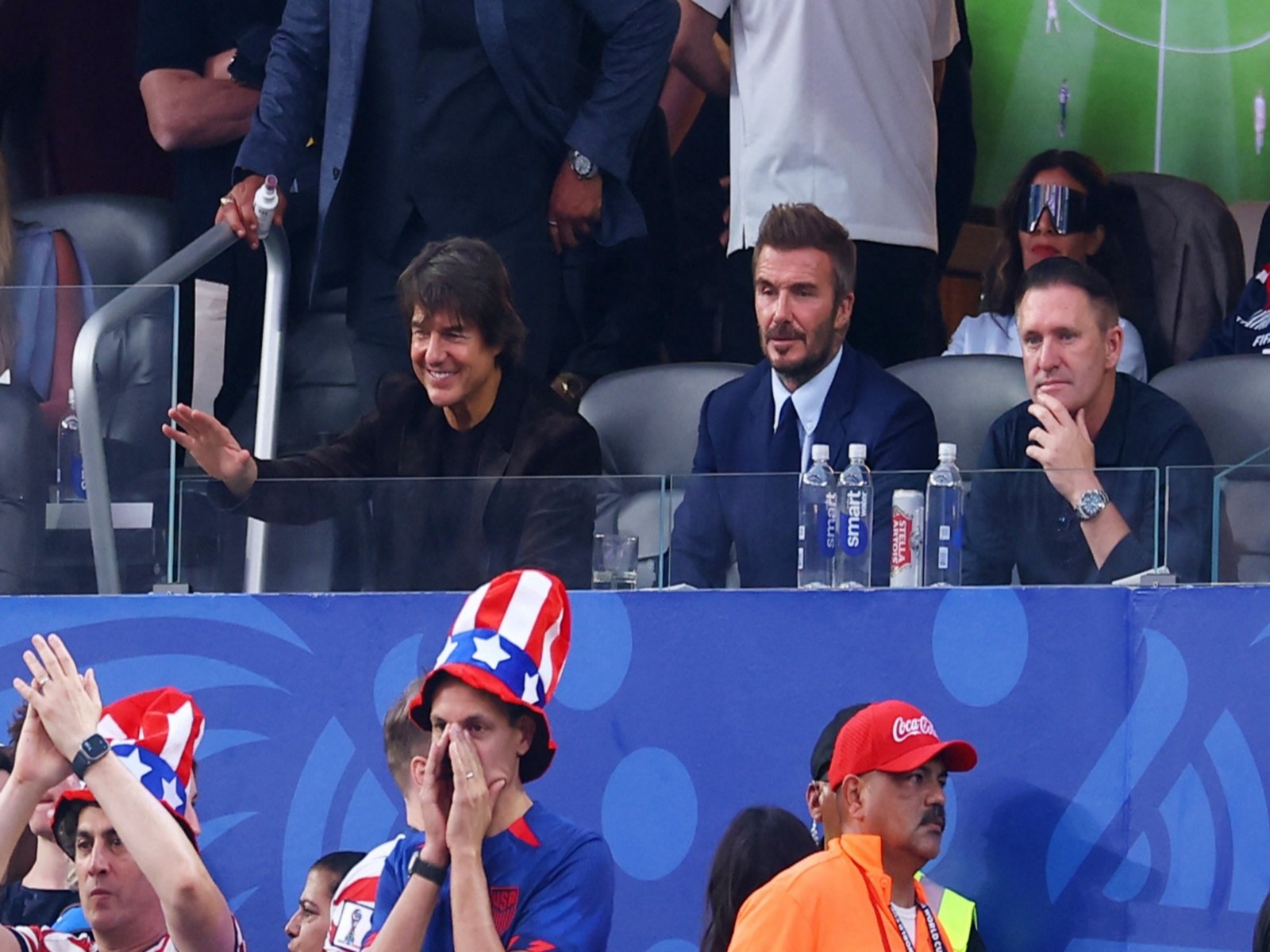 Actor Tom Cruise and England football legend David Beckham (Photo/Reuters)