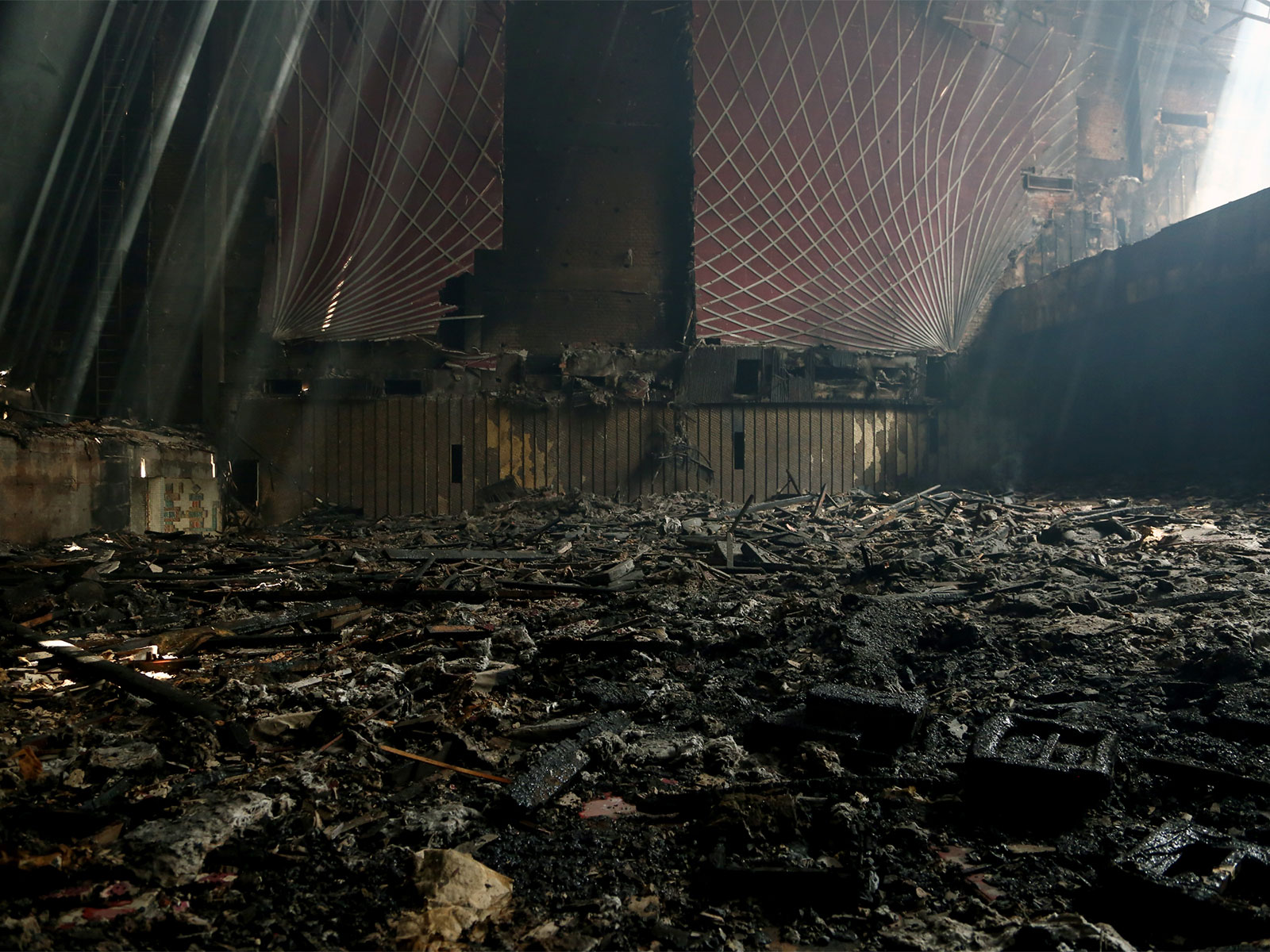 Charred remains pictured after a fire broke out in Uphaar Cinema Hall near the Green Park metro station on 13 June 1997  (File Photo/ANI)