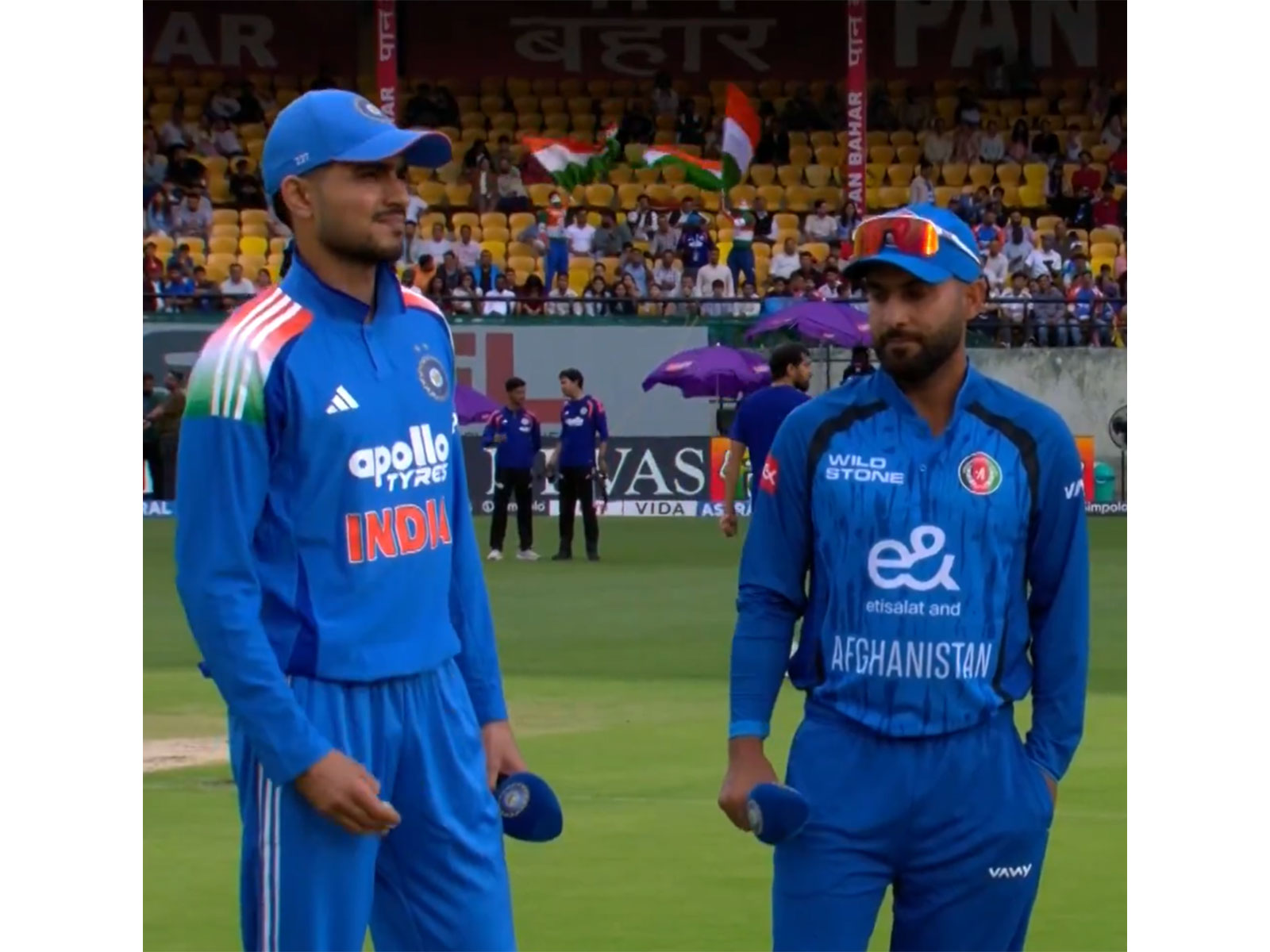 Shubman Gill and Hashmatullah Shahidi. (Photo:X/BCCI)