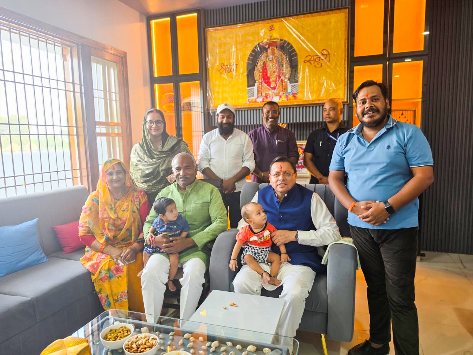 Uttarakhand CM Pushkar Singh Dhami meets family of MLA Arvind Pandey (Photo/CMO)