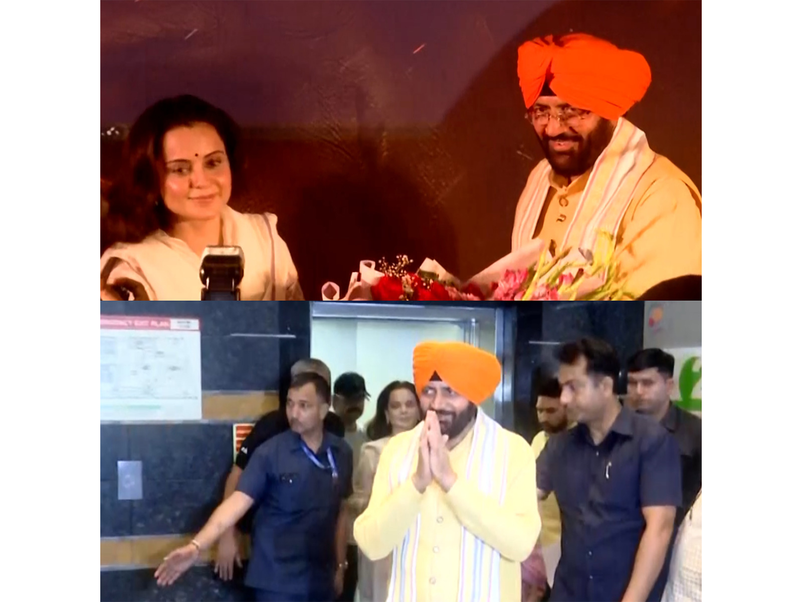 Kangana Ranaut, Haryana CM Nayab Saini at film screening (Photo/ANI)