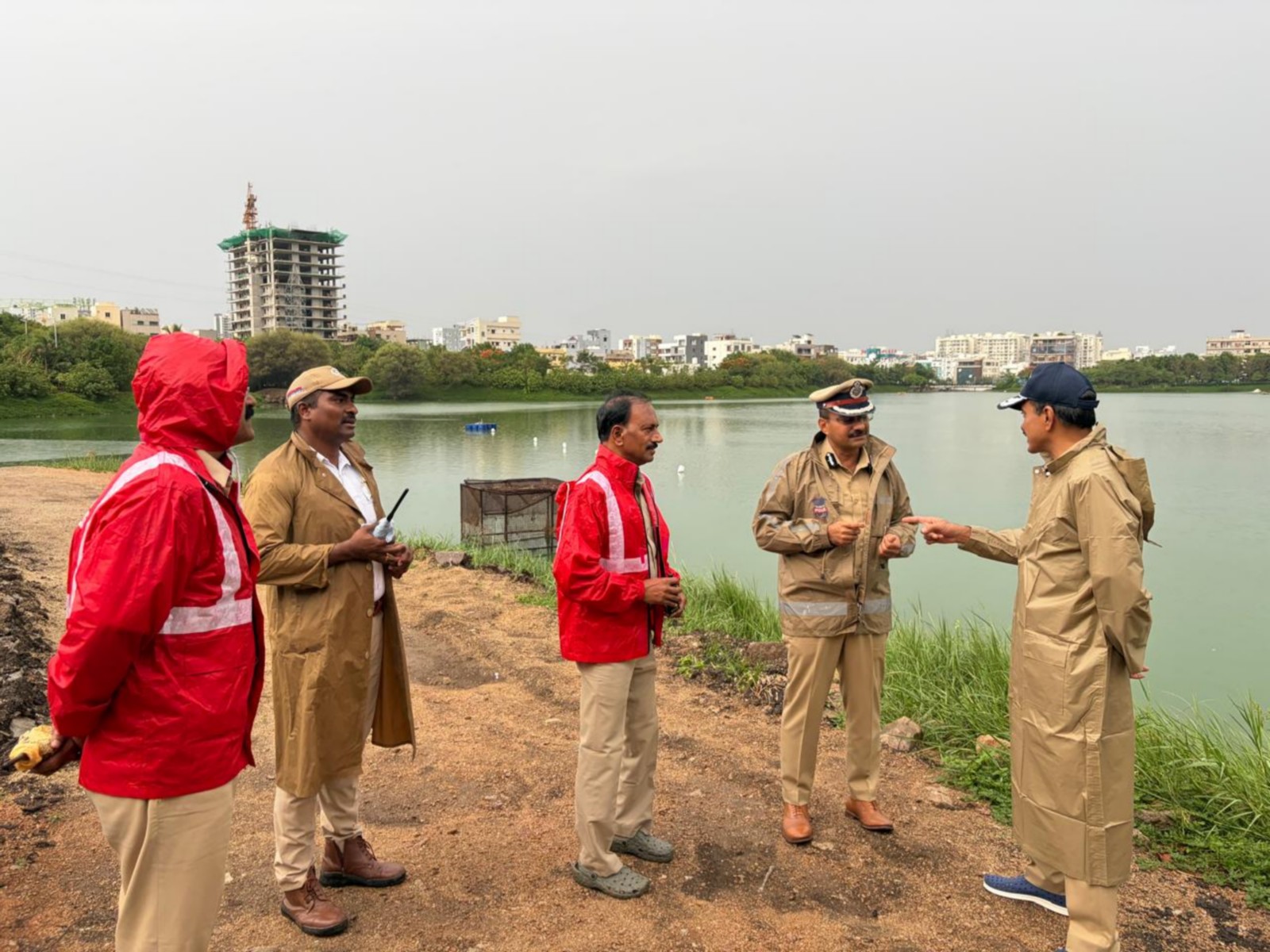 Telangana DGP CV Anand reviews rain-affected areas (Photo/Telangana police)