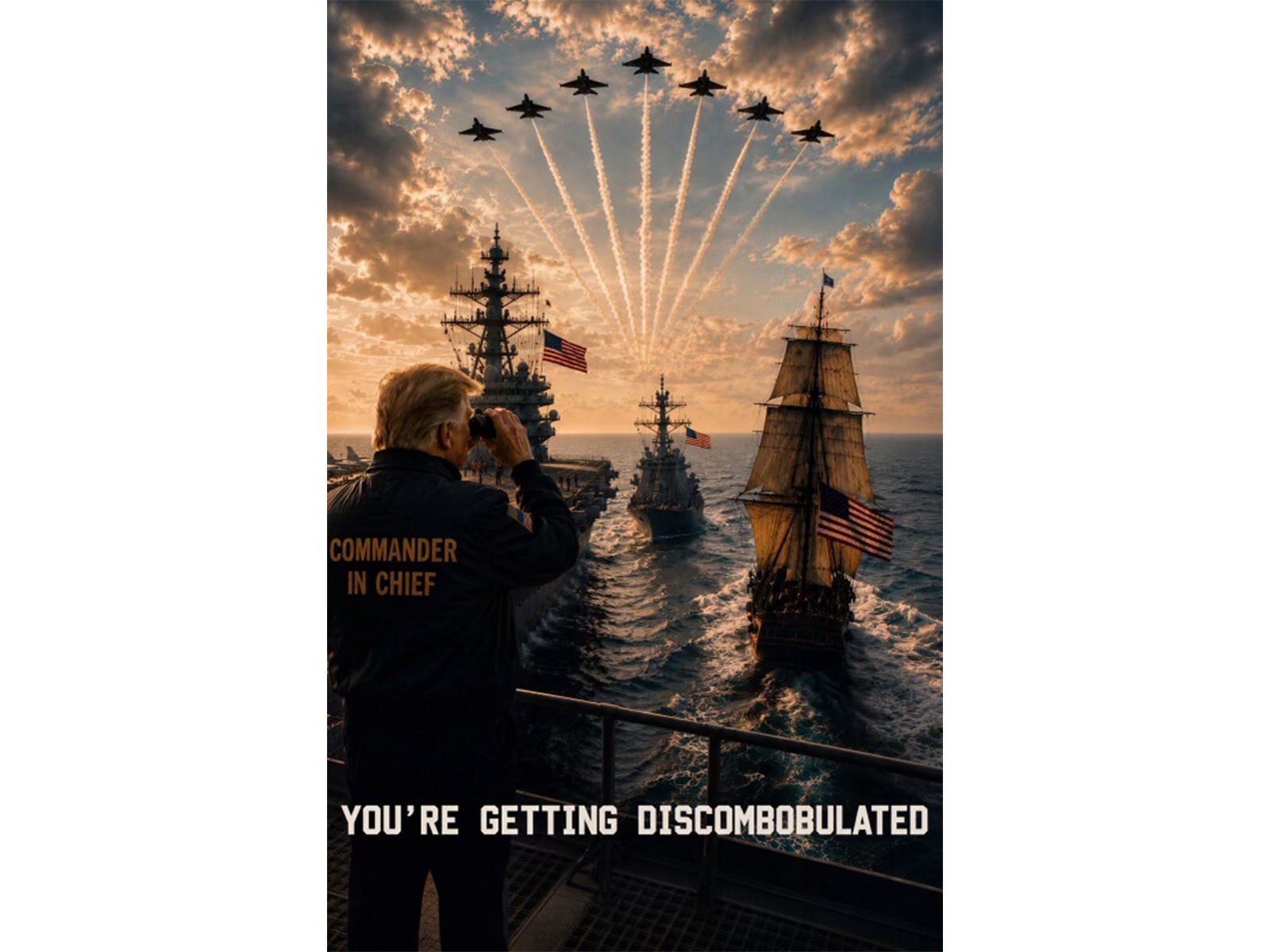 US President Donald Trump shares an AI-generated military-themed image (Photo/TruthSocial@realDonaldTrump)
