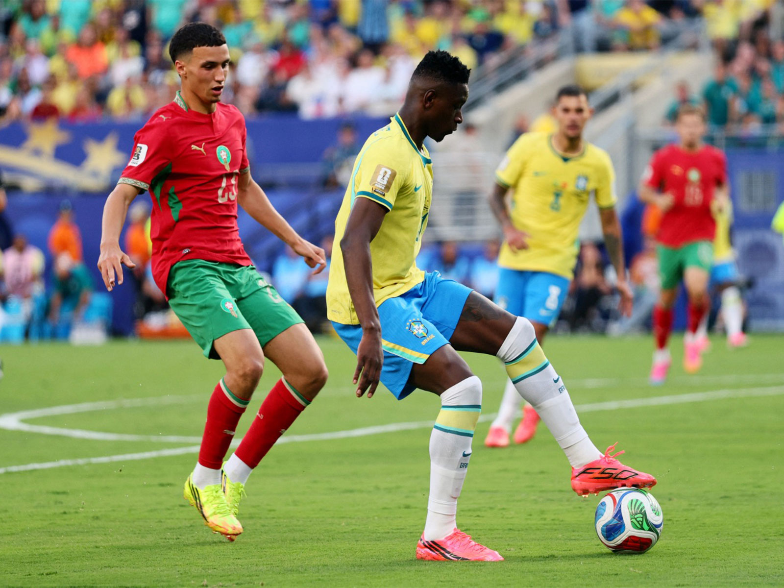 FIFA World Cup 2026 - Group C - Brazil v Morocco - New York New Jersey Stadium, East Rutherford, New Jersey, U.S. - June 13, 2026 Brazil's Luiz Henrique in action with Morocco's Bilal El Khanno. (Photo: Reuters)