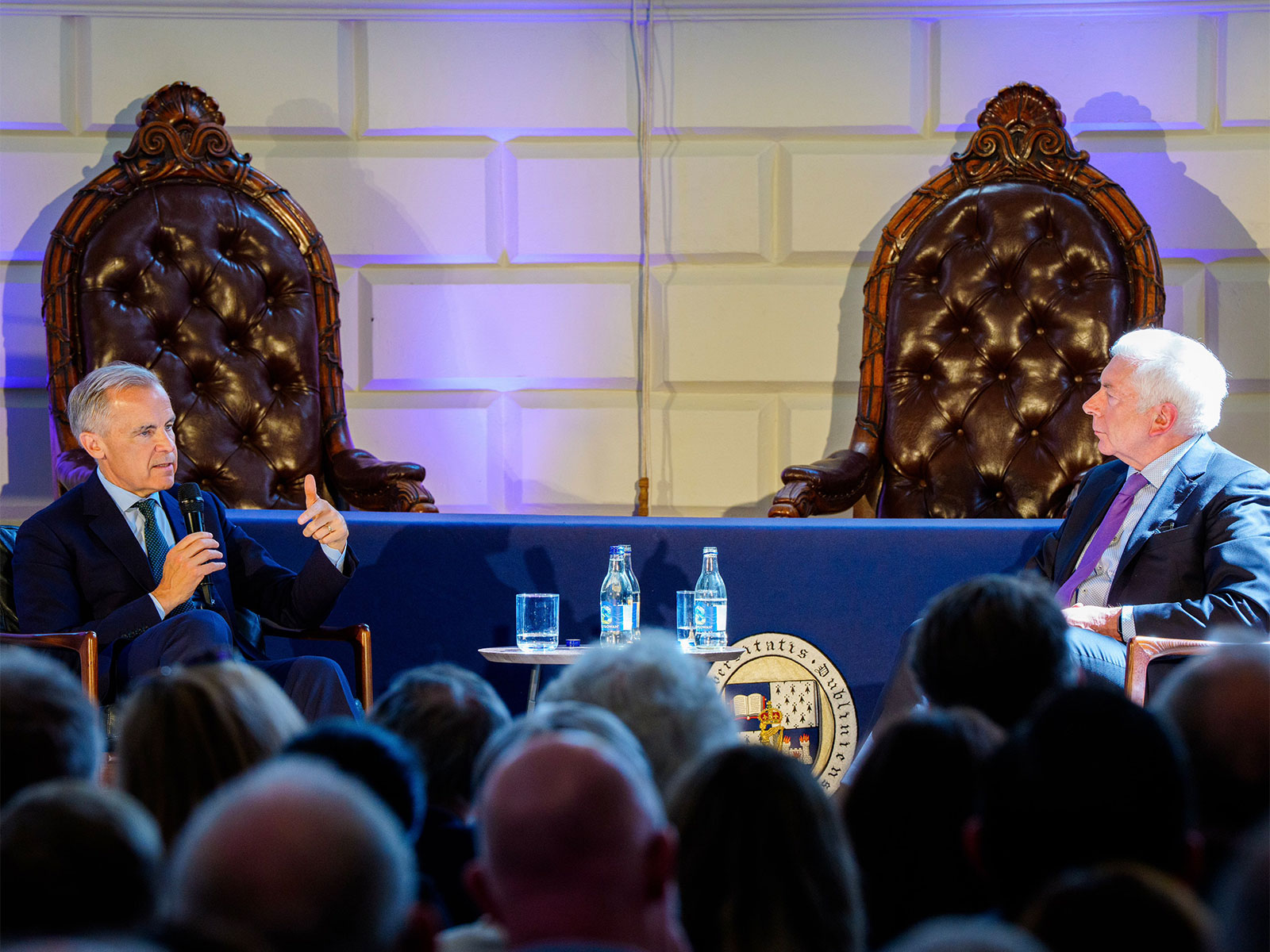 Canadian Prime Minister Mark Carney participates in an interactive discussion at Trinity College Dublin during his official visit to Europe. (Photo: X/@MarkJCarney)