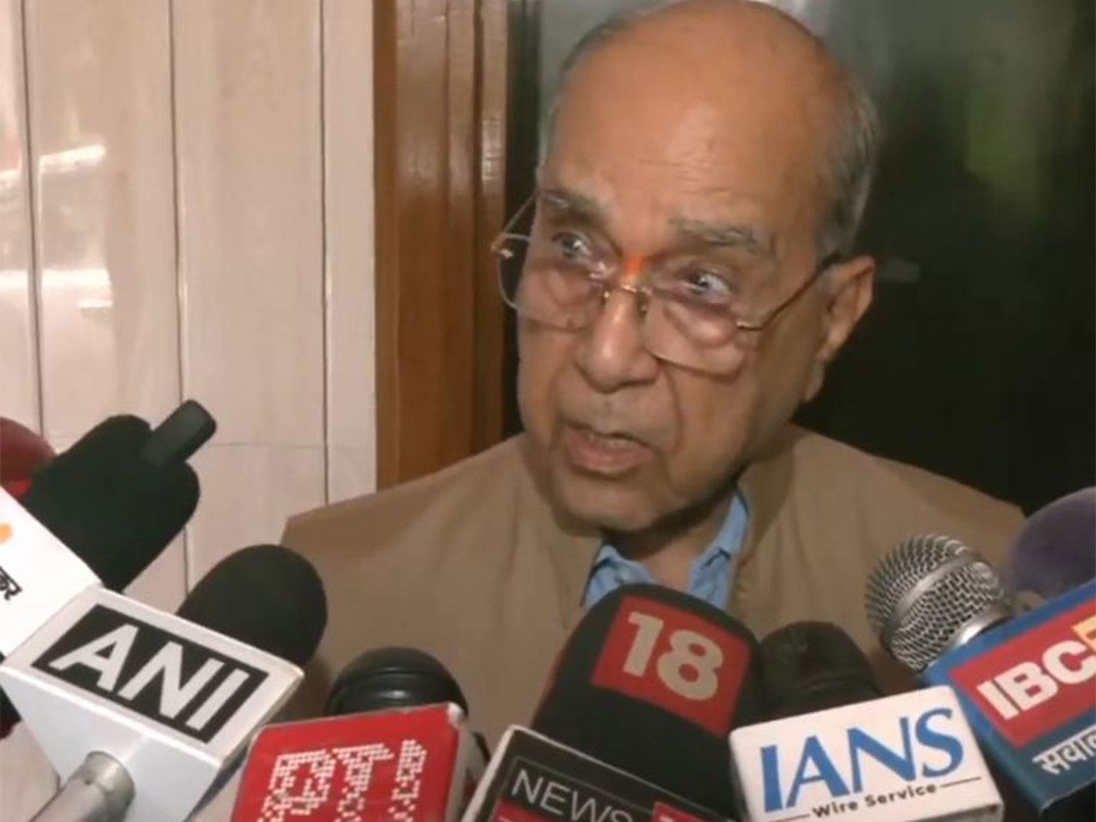 Chairman of Ram Mandir Construction Committee, Nripendra Mishra (Photo/ANI)