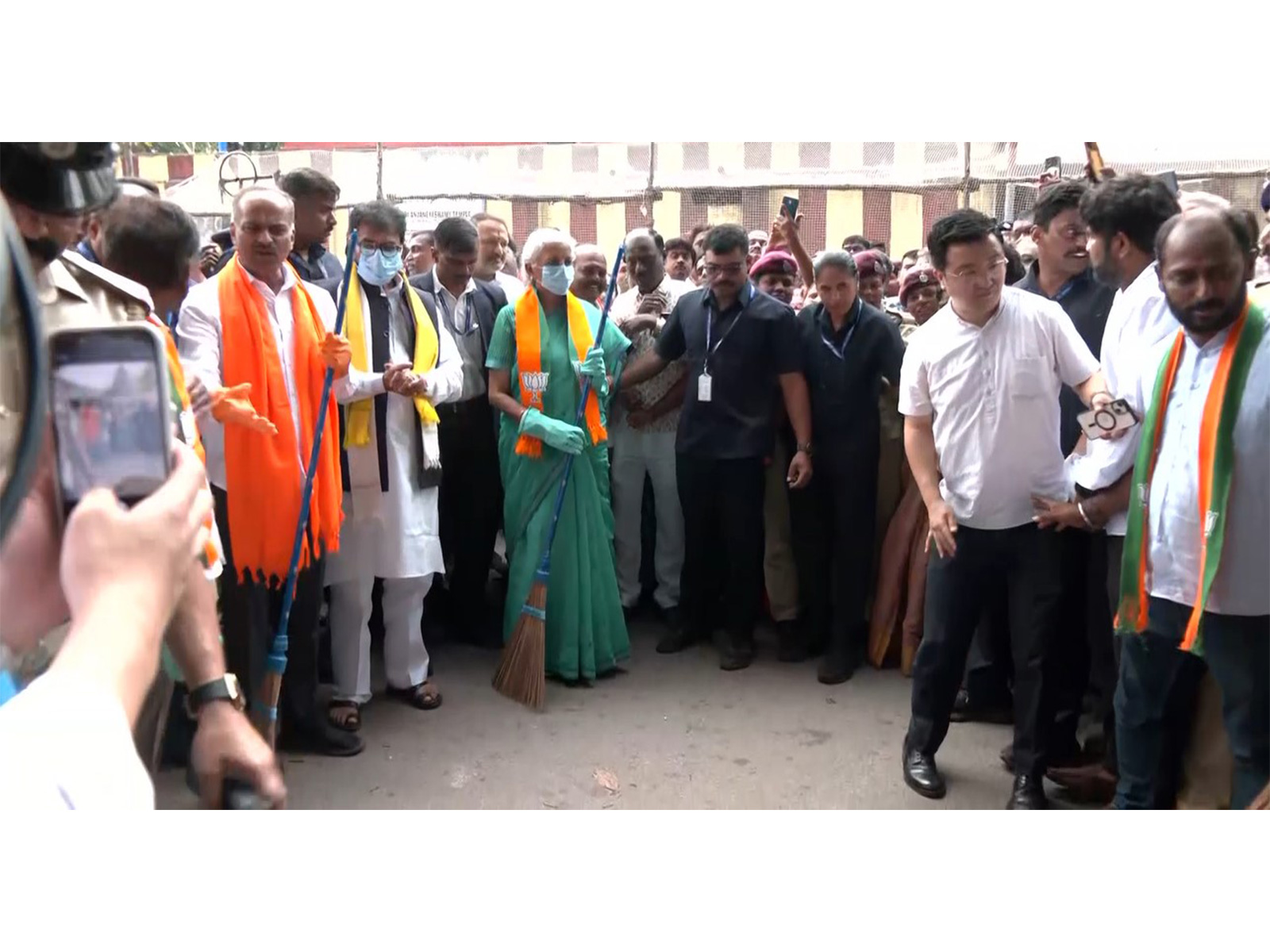 Finance Minister Nirmala Sitharaman participates in 'Swachh Bharat' drive  (Photo/ANI) 