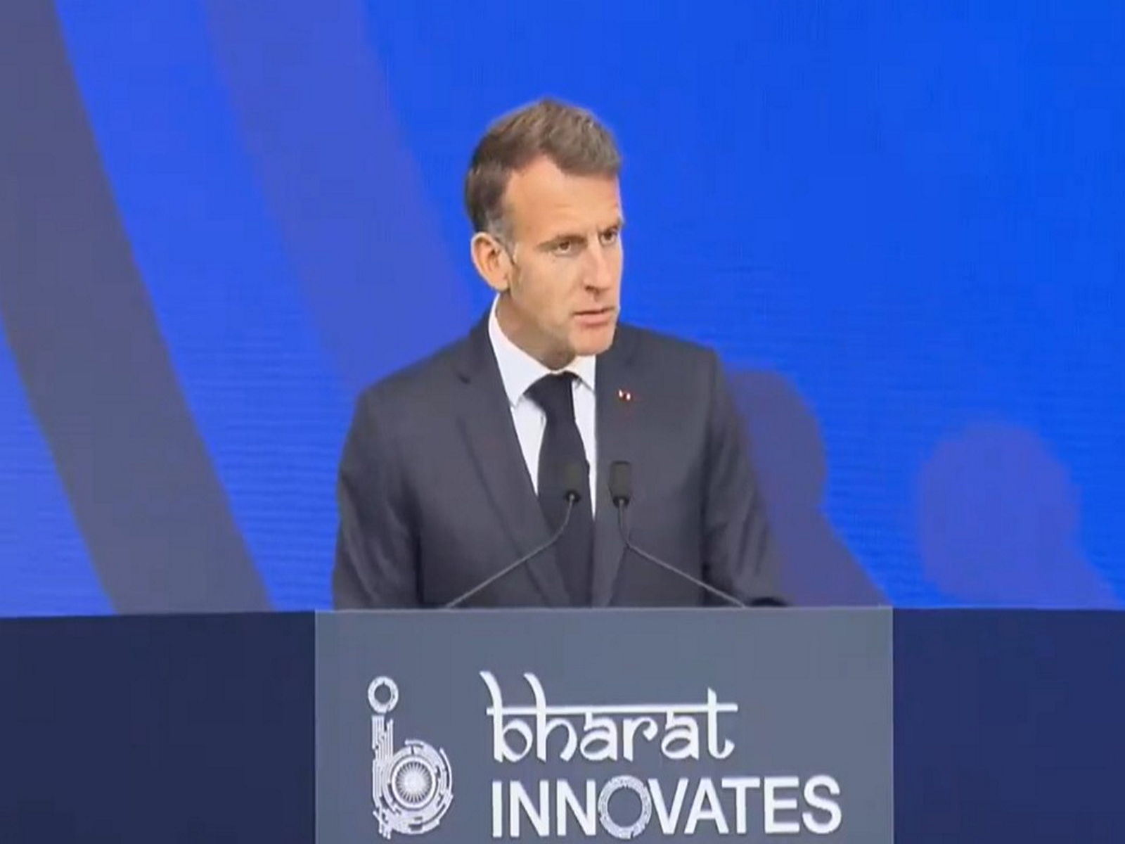 French President Emmanuel Macron at 'Bharat Innovates' event (Photo/YouTube/MEA)