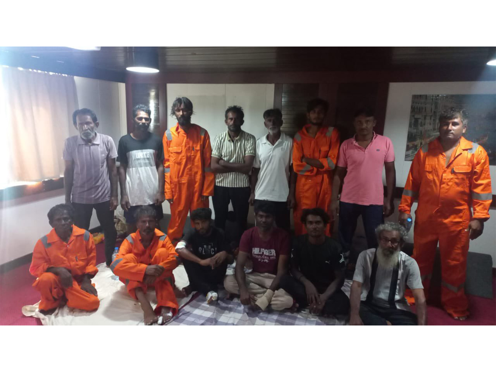 Crew rescued from  Indian Flagged MSV Virat 1 (Photo: X@Indemb_Muscat)