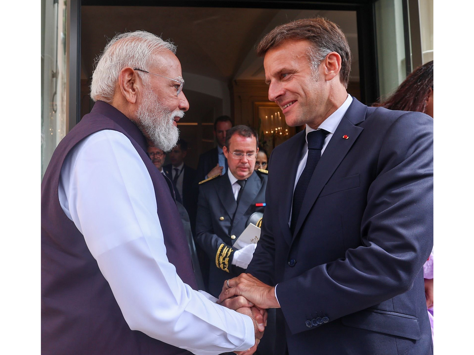 Prime Minister Narendra Modi with French President Emmanuel Macron (Photo/@narendramodi)