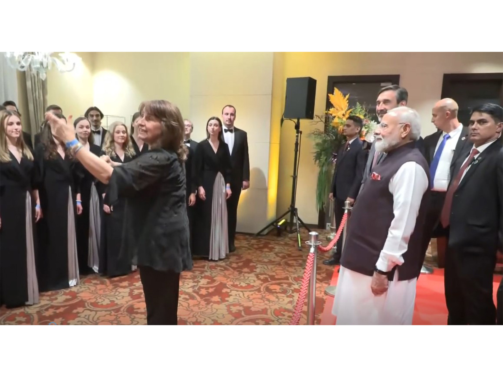 Lucnica Ensemble performs rendition of 'Vande Mataram' for PM Modi in Bratislava (Photo/ANI)
