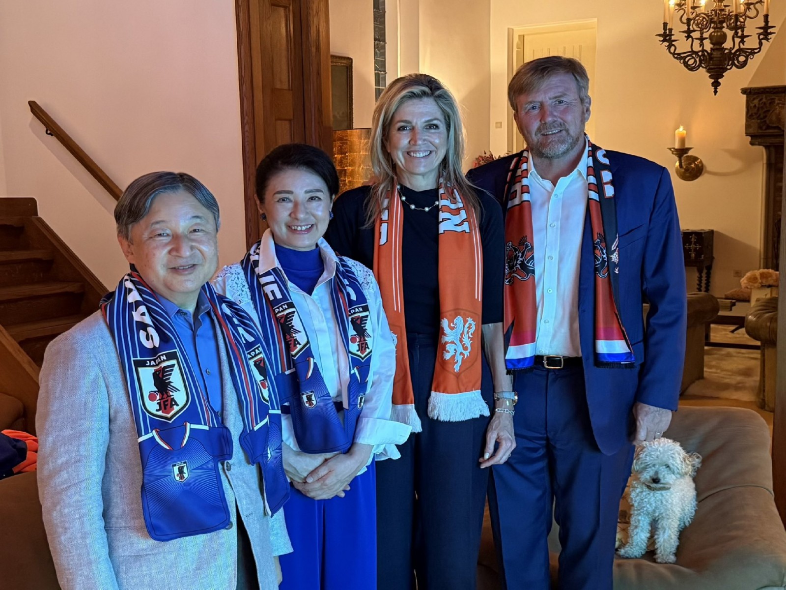 Emperor Naruhito (From left) and Empress Masako with Queen Maxima and King Willem-Alexander. (Photo: X/ @koninklijkhuis)