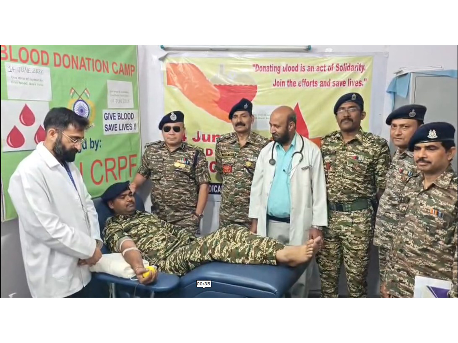 CRPF organised a blood donation drive at the District Hospital in Ramban (Photo/ANI)
