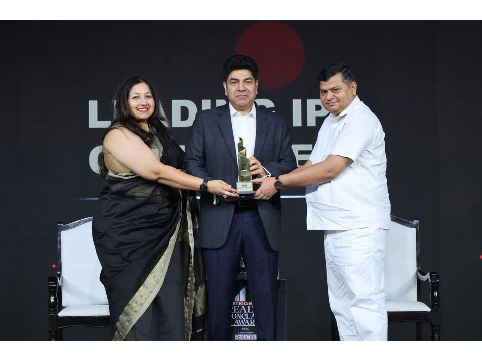 Mr. Anshuman Magazine receiving award from Shri Raj Bhushan Choudhary, Minister of State, Ministry of Jal Shakti