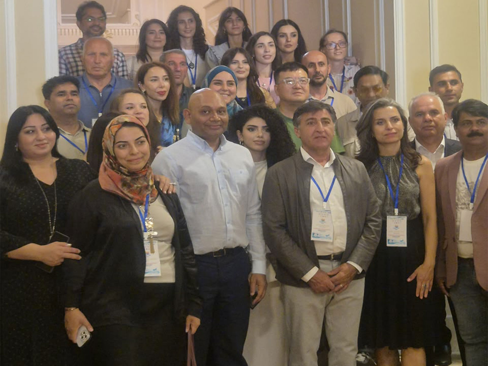 Participants of the International Watercolour Festival "Caspian Waves" 2026 pose for a group photograph during the event in Baku, Azerbaijan. (Photo/ANI)