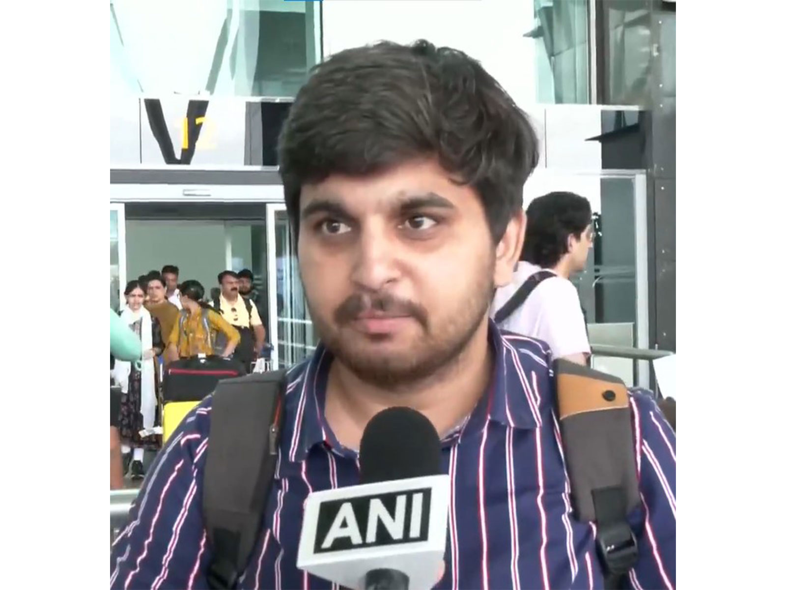 Akash Singh, passenger onboard first commerical flight from Noida airport to Bengaluru (Photo/ANI) 