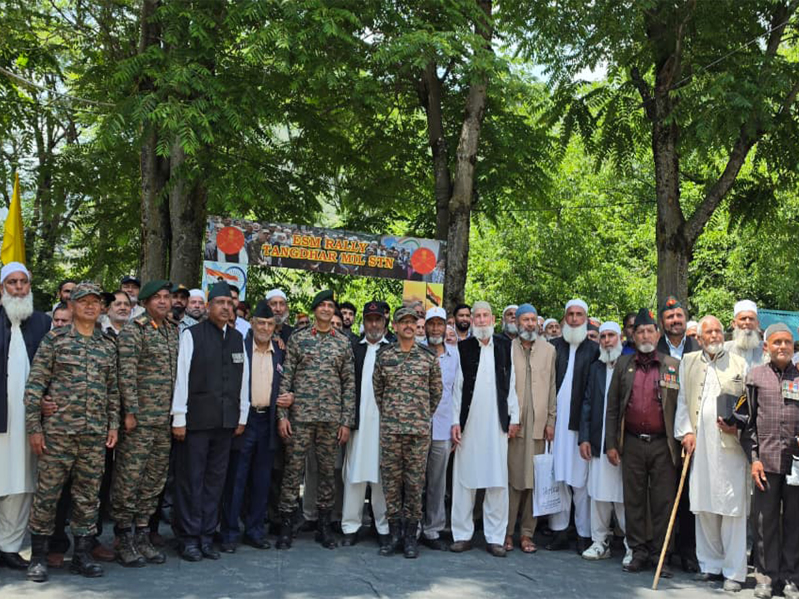 Participants at the Ex-Servicemen rally (Photo/ANI)