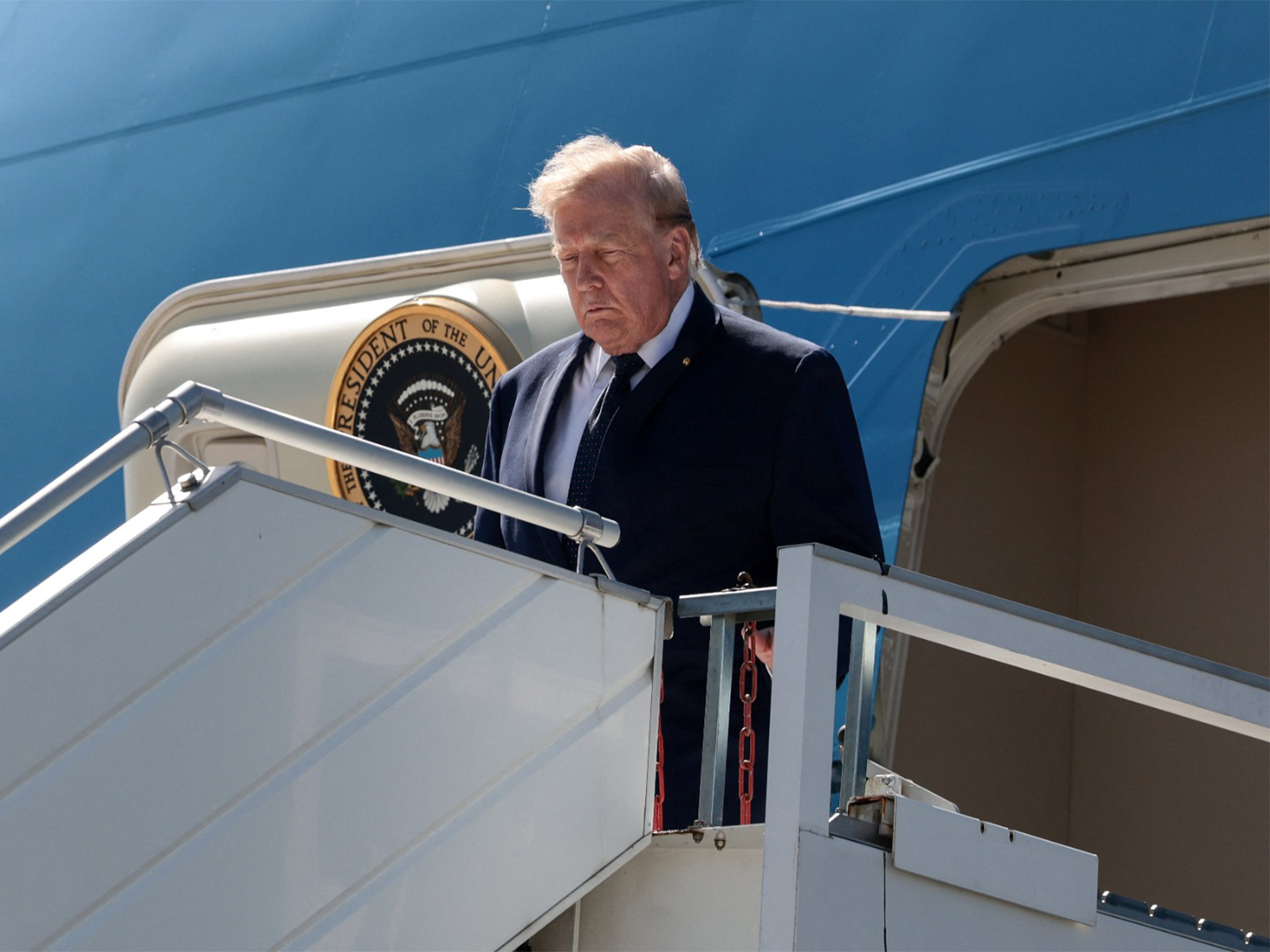 US President Donald Trump arrived in Geneva (Photo/Reuters)