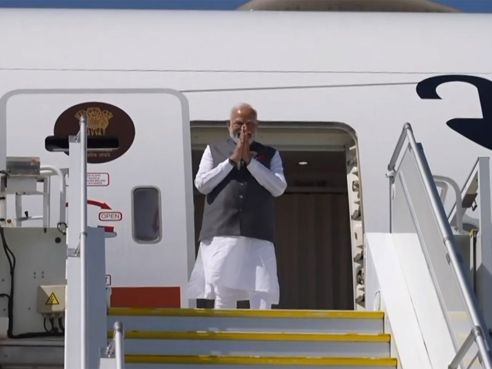 PM Modi lands in Geneva on way to take part in G7 in Evian (Photo/DD/ANI)