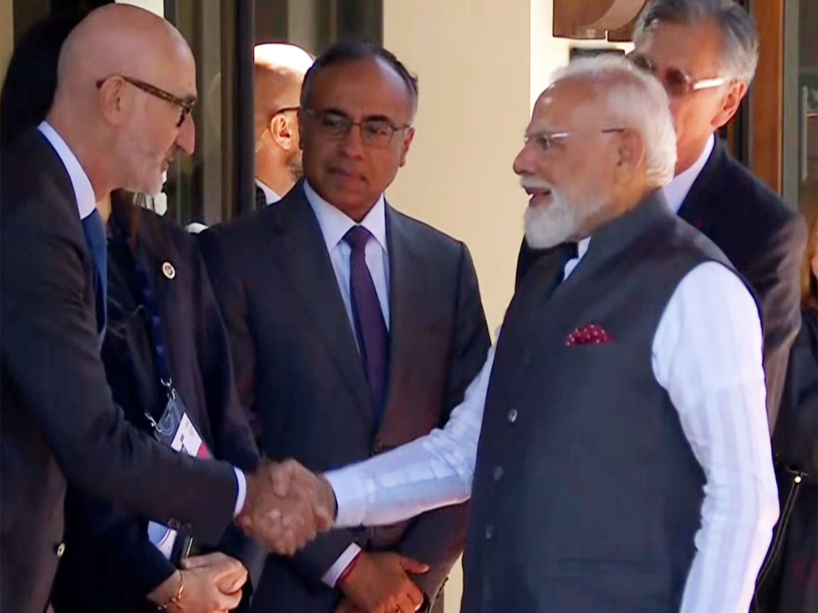 Prime Minister Narendra Modi arrives at G7 Summit venue in Evian (Photo/DD/ANI)