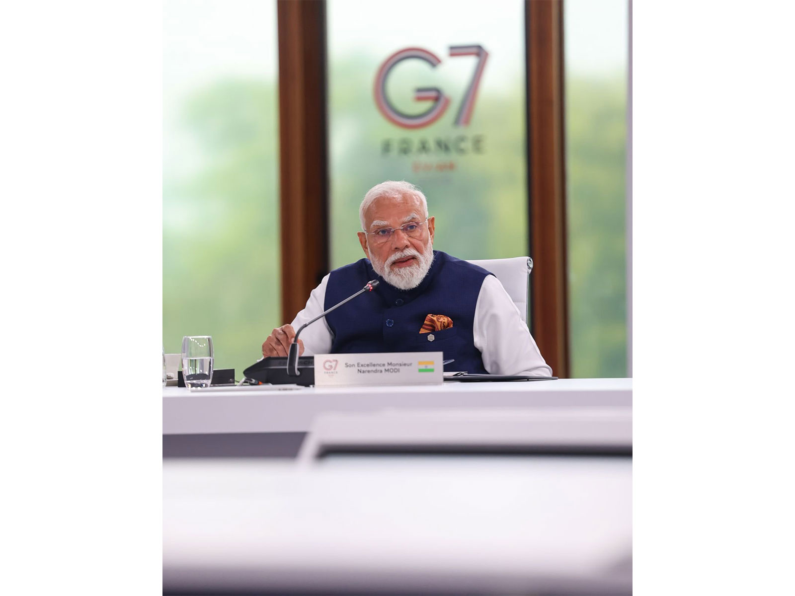 Prime Minister Narendra Modi at G7 outreach summit (Photo/X@MEAIndia)