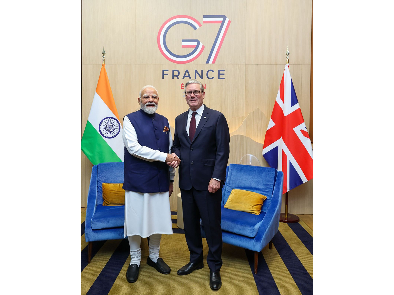 Prime Minister Narendra Modi and UK Prime Minister Keir Starmer during a bilateral meeting on the sidelines of the G7 Summit in Évian, France. (Photo: X/@narendramodi)