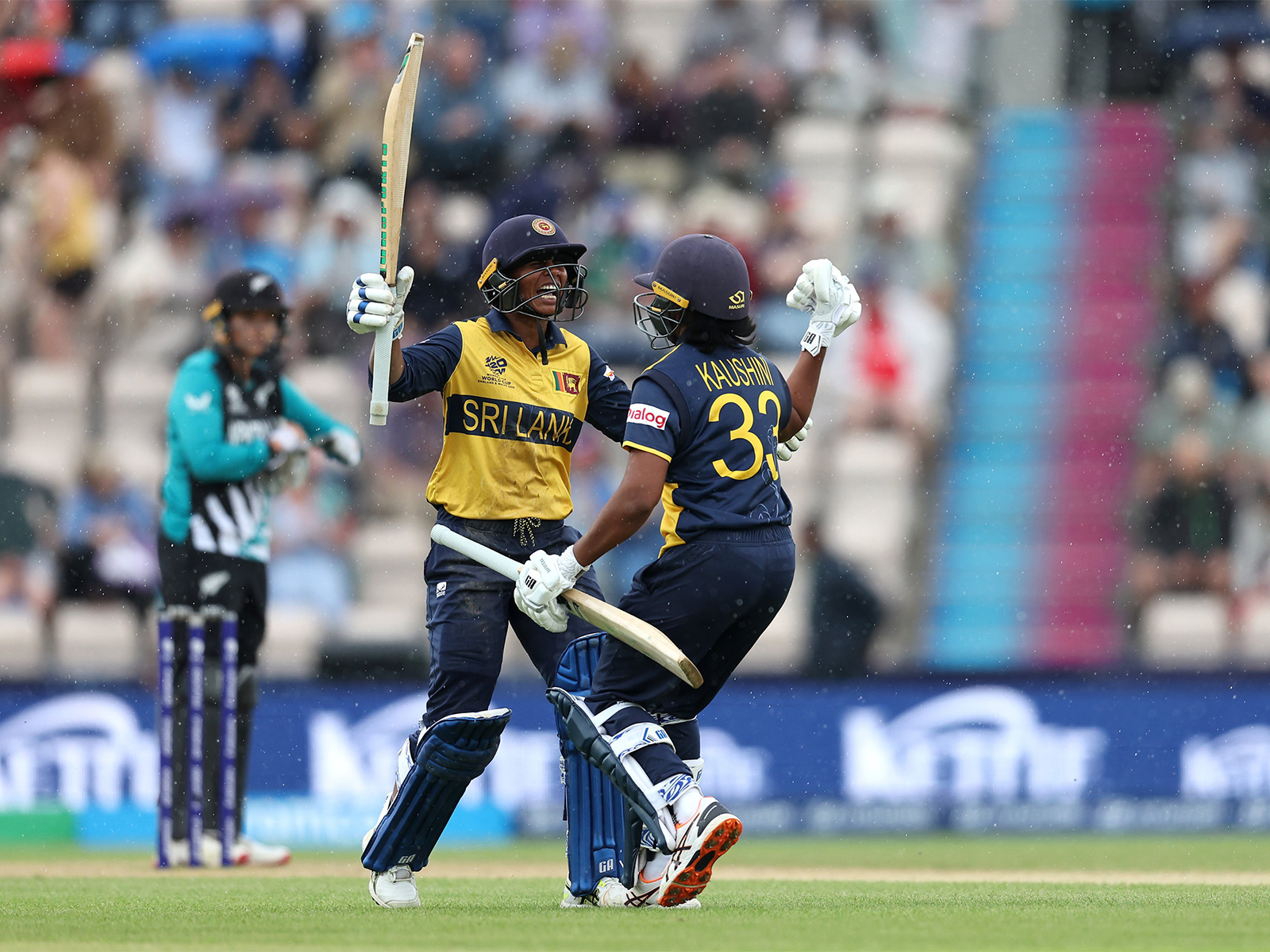 Sri Lankan players celebrating (Photo/@ICC)