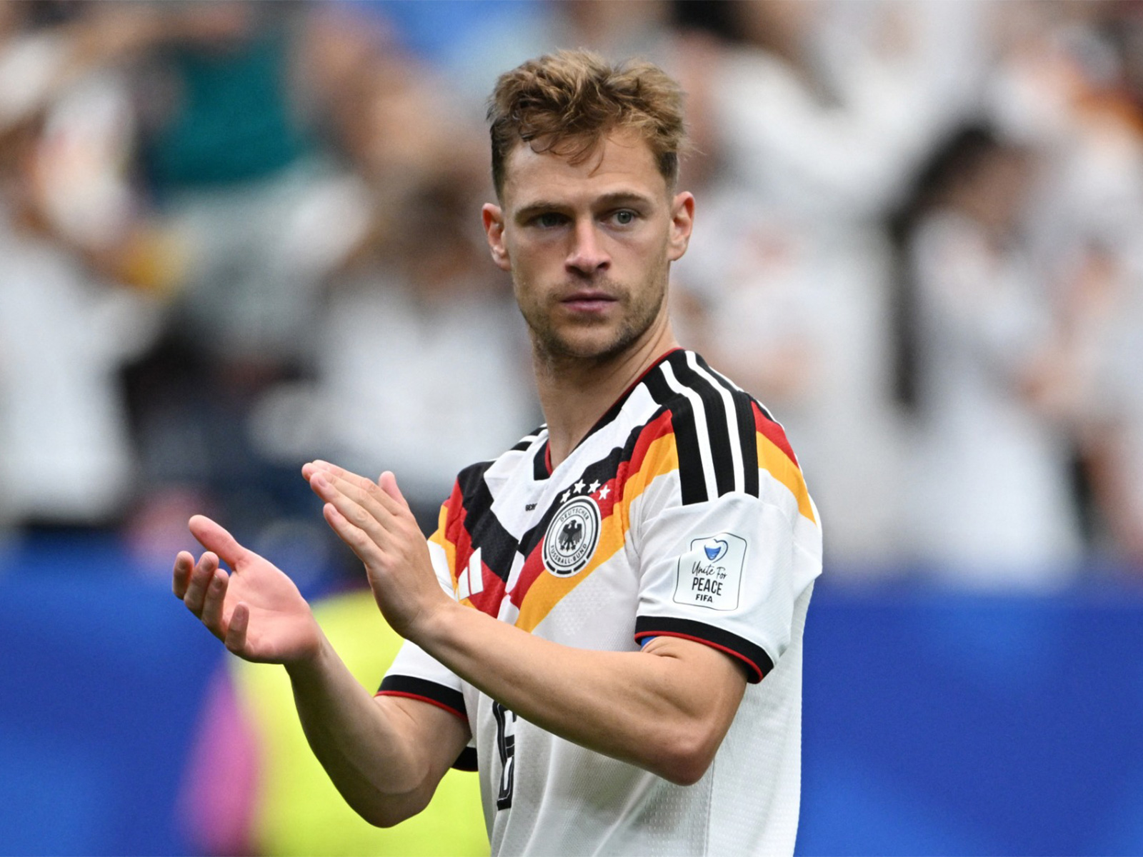 Germany's Joshua Kimmich applauds fans after the FIFA World Cup 2026 match against Curacao. (Photo/Reuters)