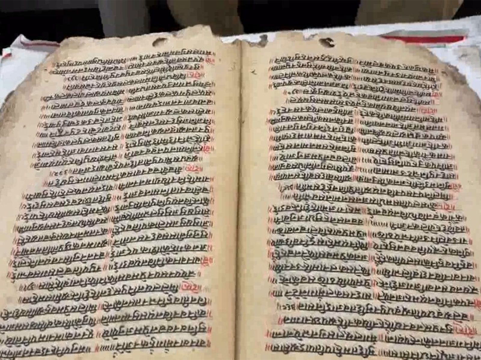 260-year-old handwritten Ramayan manuscript in Sanskrit (Photo/ANI) 