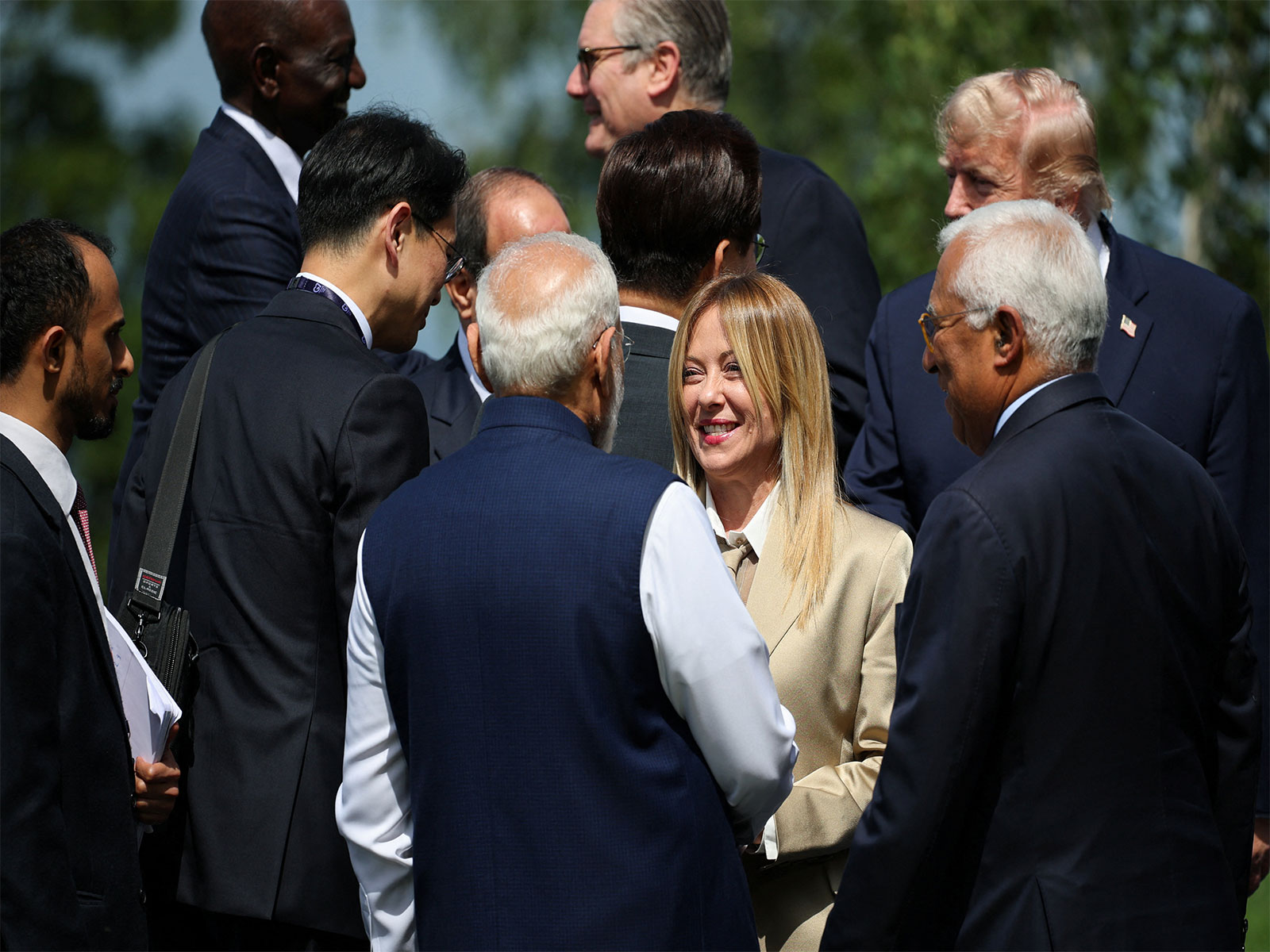 Italian Prime Minister Giorgia Meloni greets Prime Minister Narendra Modi (Photo/Reuters)