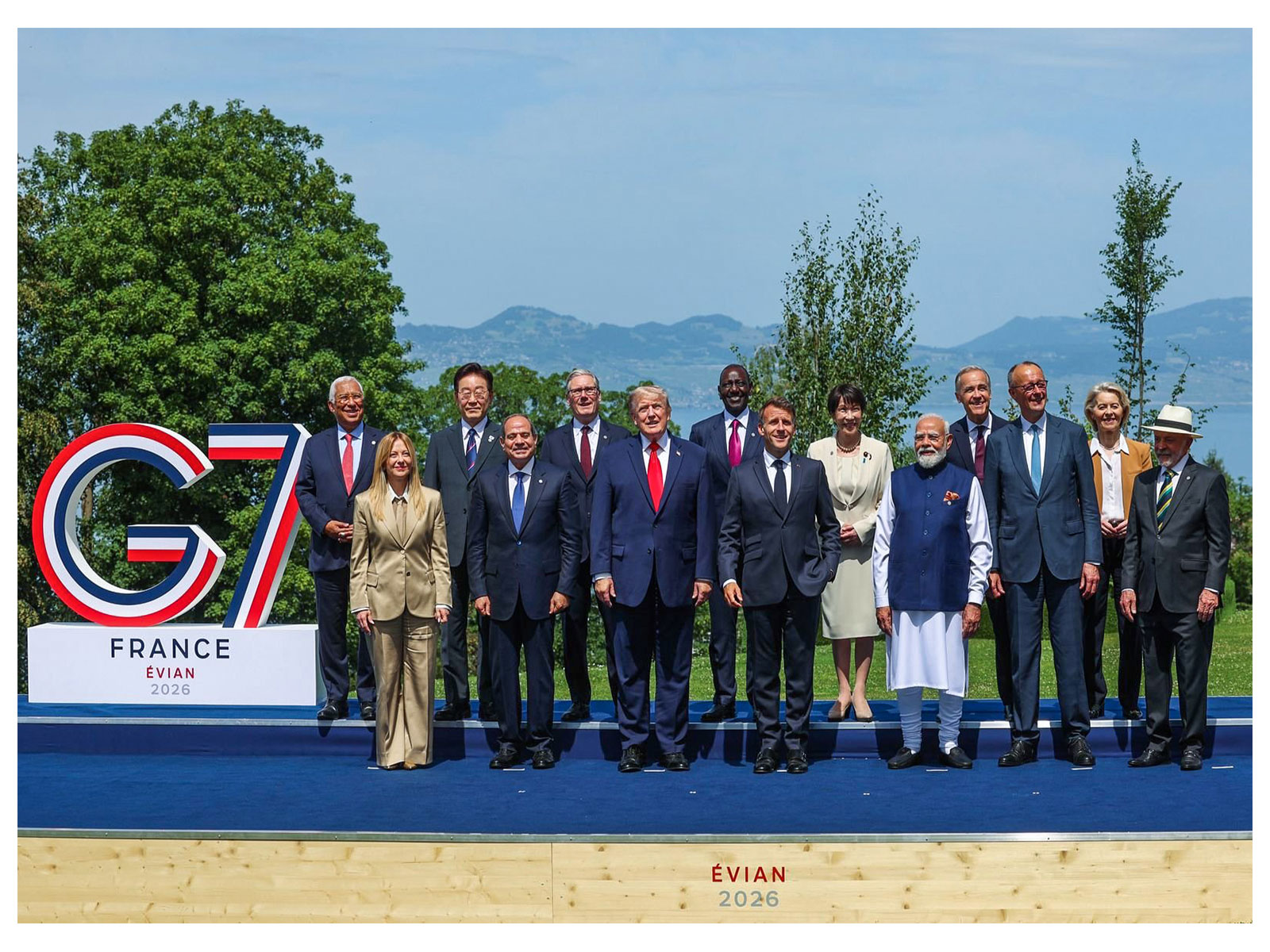 G7 world leaders stand together for a group photo at the Summit (Photo/ANI)