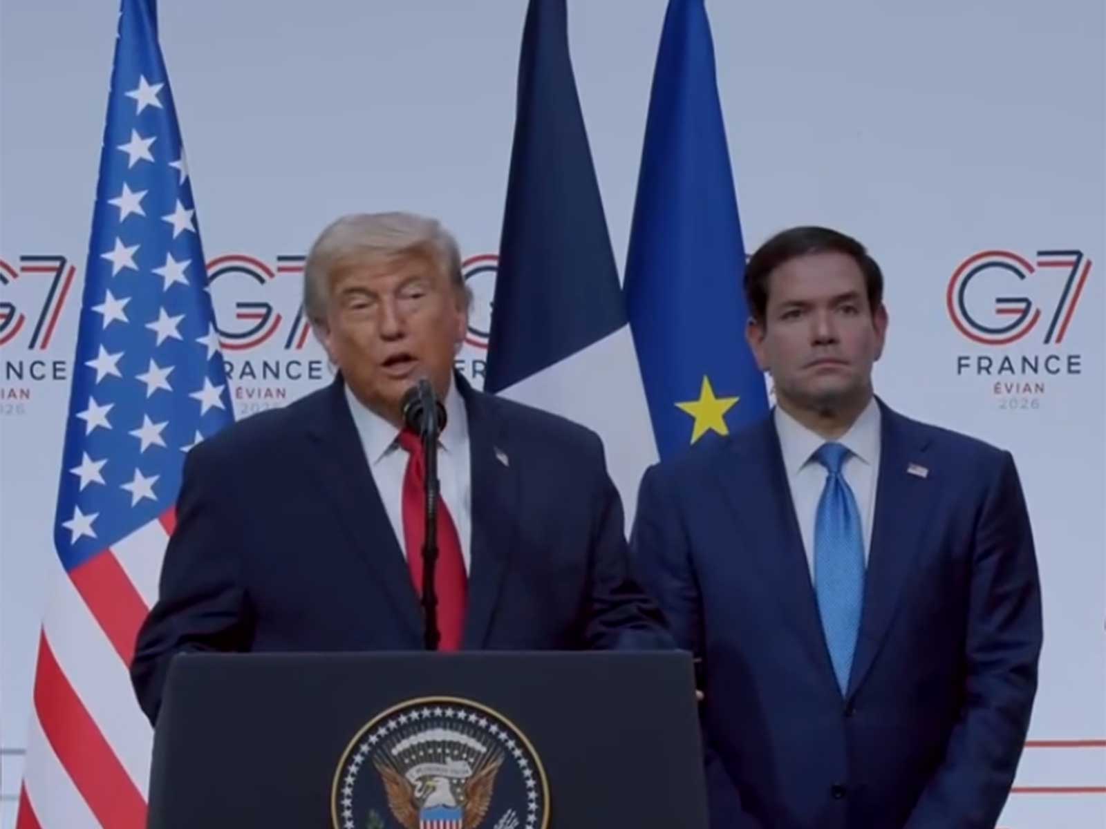 US President Donald Trump addresses press conference on the sidelines of G7 Summit (Photo/X/@WhiteHouse)