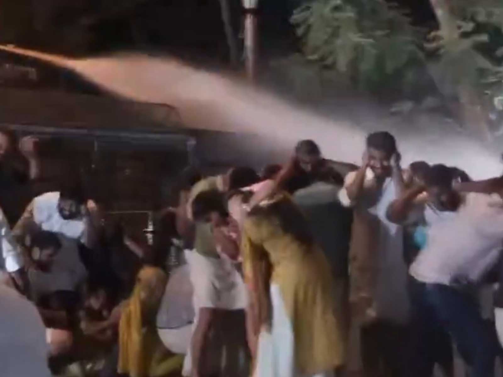 Police use water cannons to disperse KSU students protesting in Keralam (Photo/ANI) 