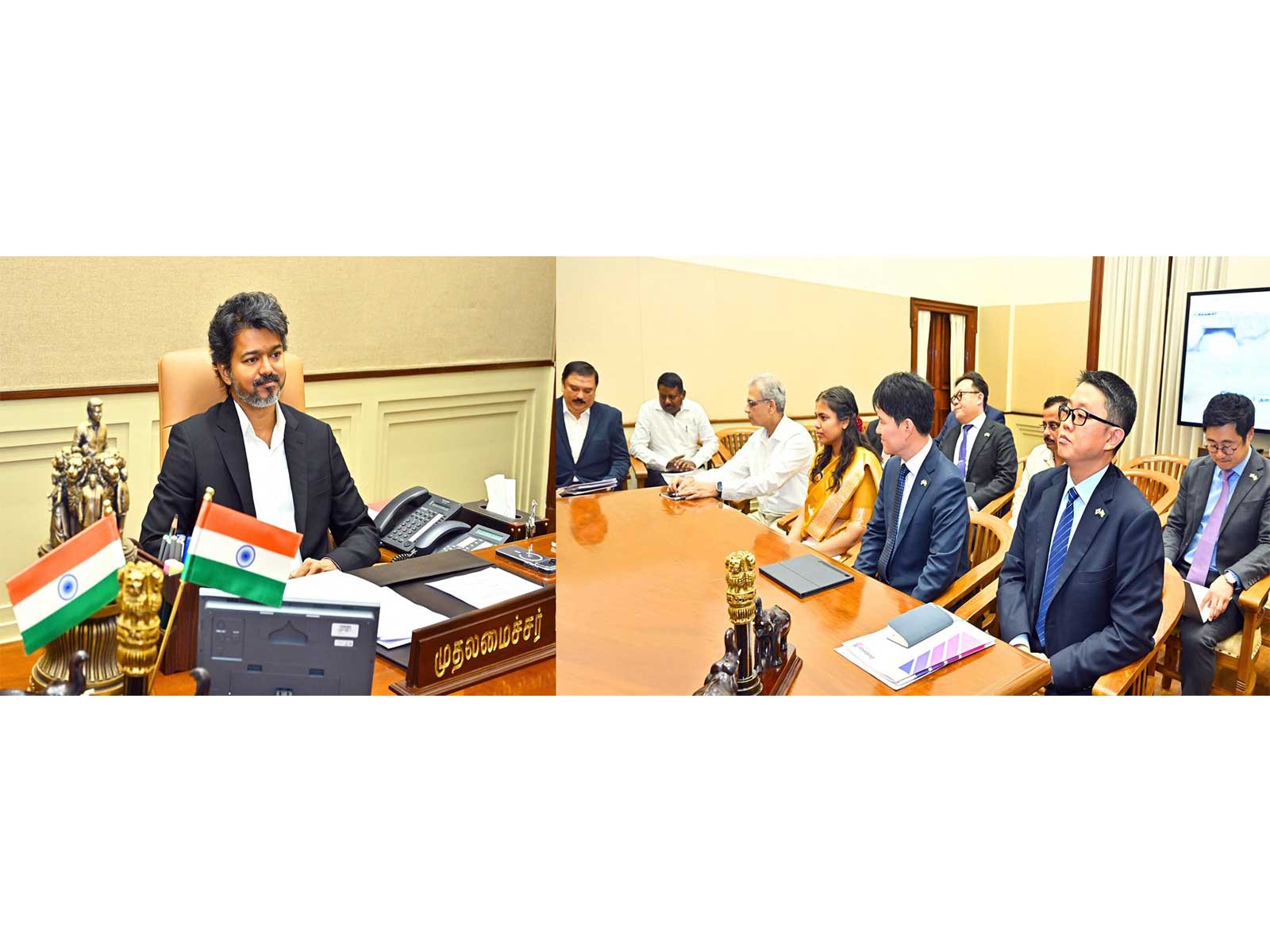 Hyundai delegation calls on TN CM Vijay (Photo/X@CMOTamilnadu)