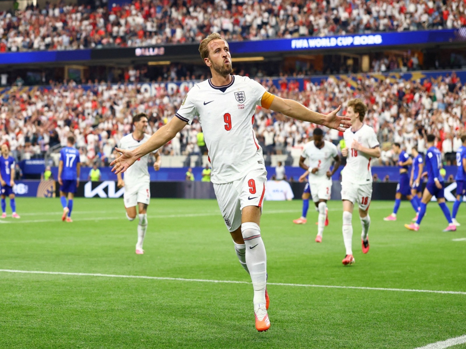 Harry Kane celebrating a goal during the Croatia match (Photo: Reuters)