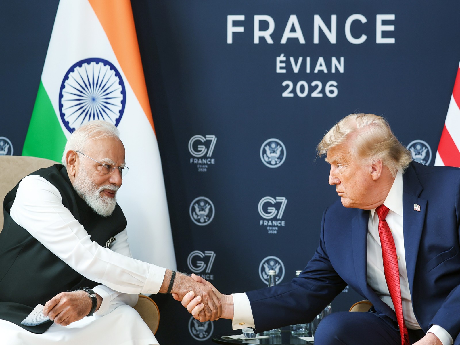 PM Modi and US President Donald Trump hold a bilateral meeting on the sidelines of the G7 Summit 2026 (Photo/ANI)
