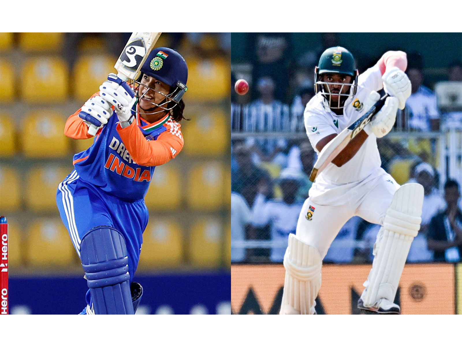 Smriti Mandhana (left) and Temba Bavuma (right) (Photos/ANI)