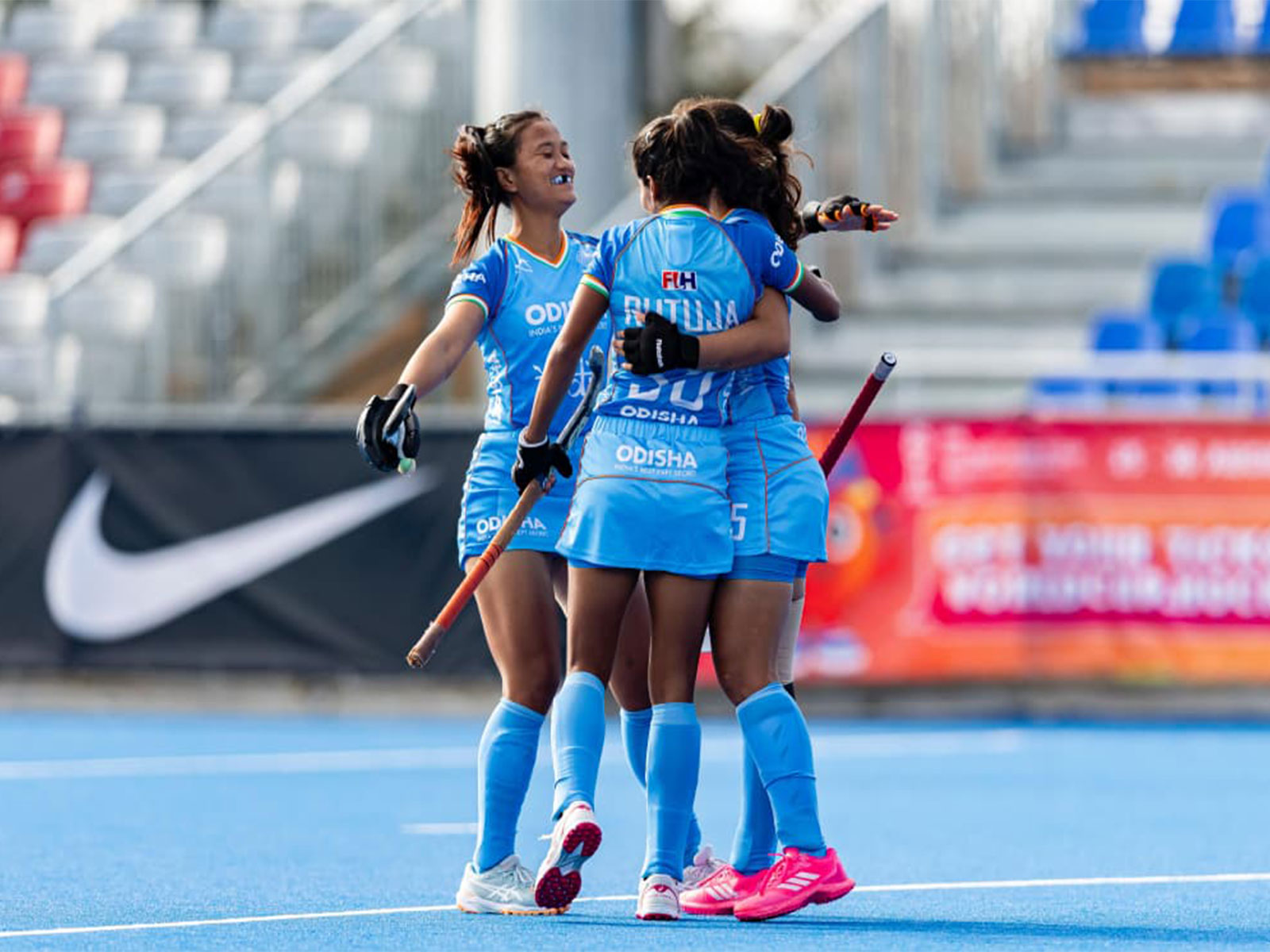 Indian women's hockey team players celebrating (Photo: Hockey India)