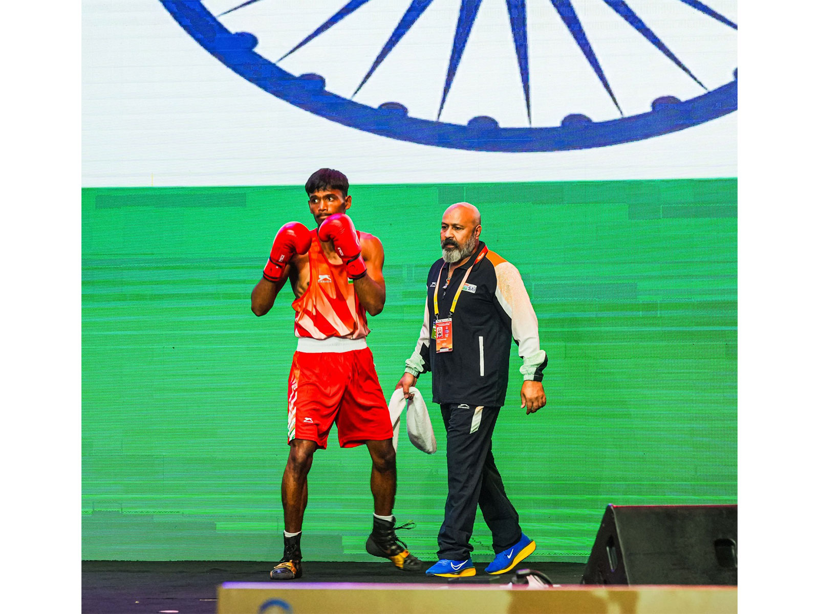 Nikhil posing at the Boxing World Cup 2026 (Photo: BFI)